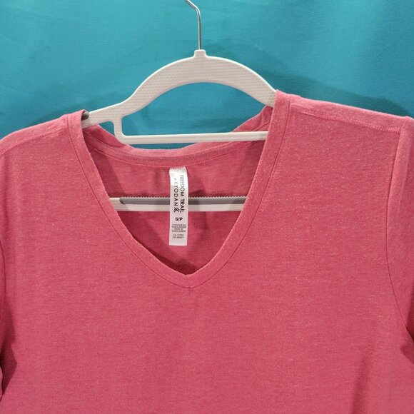 Freedom Trail Kyodan Womens V-Neck T-Shirt Rose Pink Short Sleeve Casual Top Siz - Picture 3 of 10